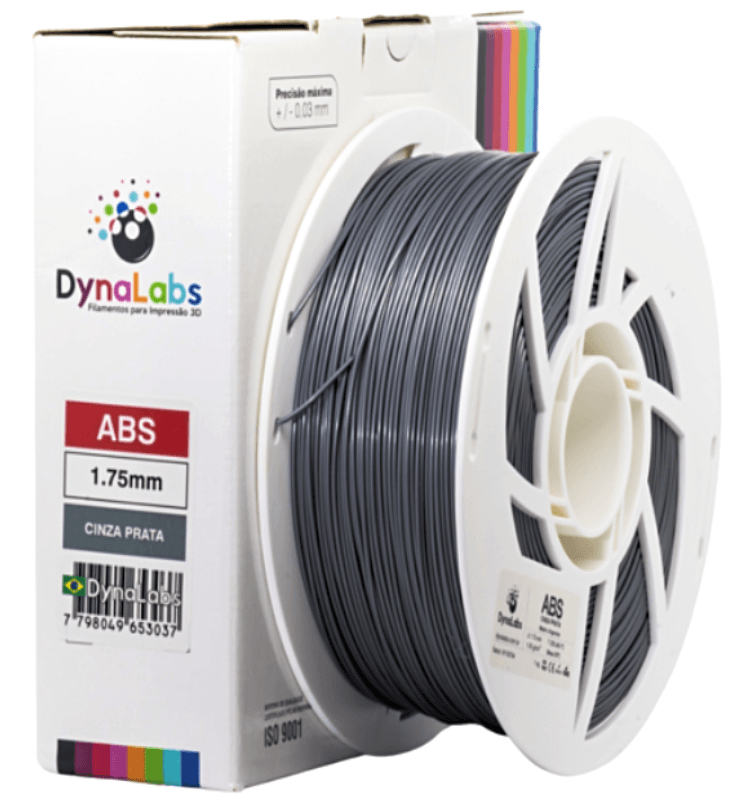 Foto de Filamento ABS - Cinza Prata - DynaLabs - 1.75mm - 1kg