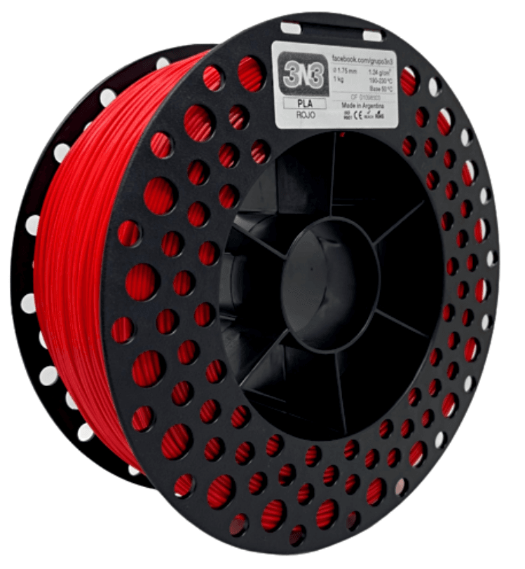 Foto de Filamento PLA – Vermelho – 3N3 – 1.75mm – 1kg
