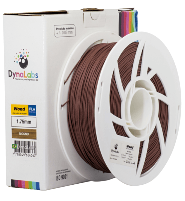 Foto de Filamento PLA Wood - Mogno - DynaLabs - 1.75mm - 1kg