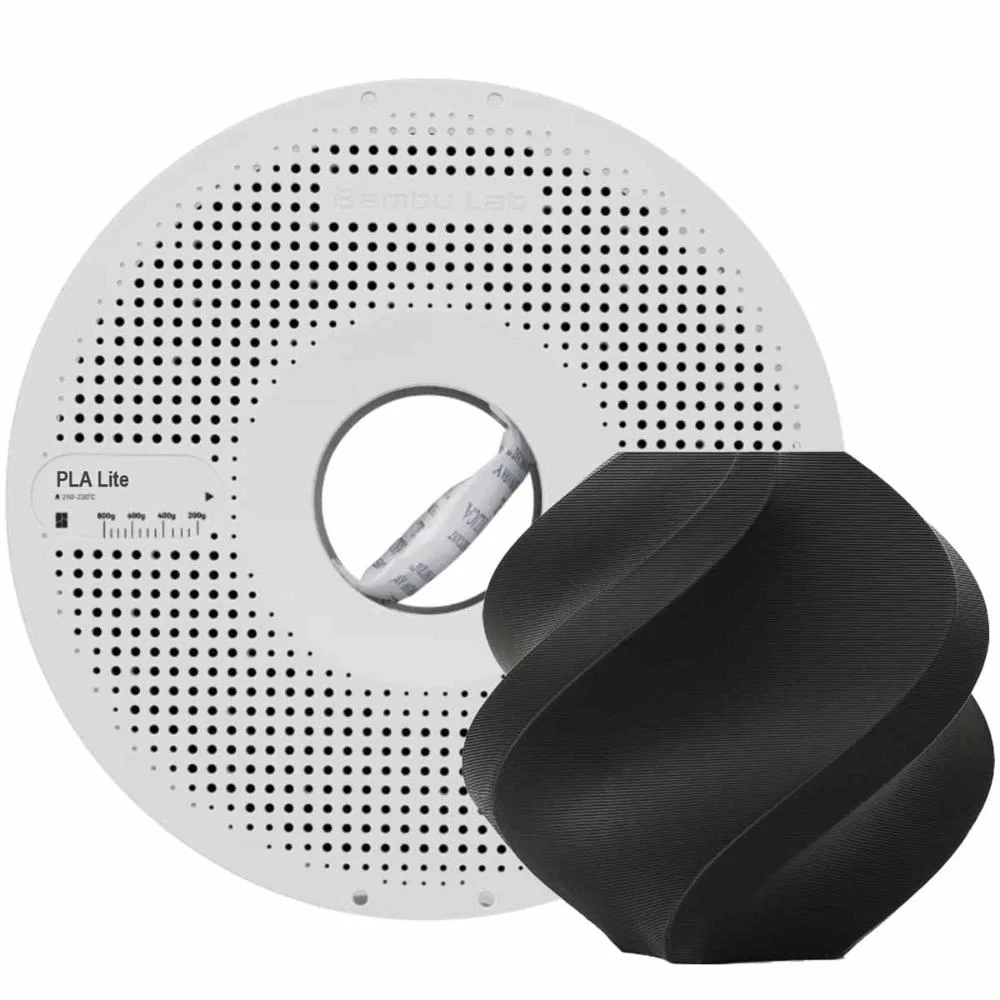 Foto de Filamento – PLA Lite – Preto – 1.75mm – 1kg – Bambu Lab