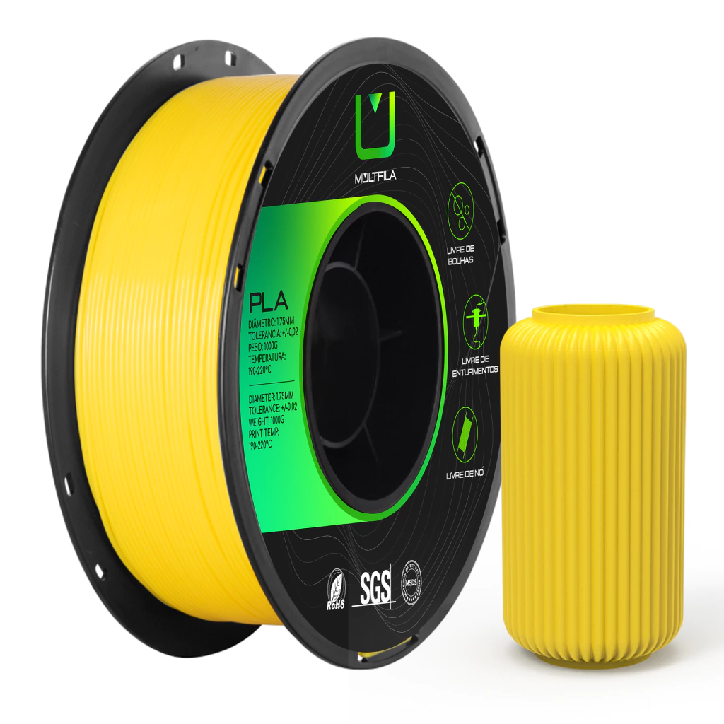 Foto de Filamento – PLA – Amarelo – Multfila – 1kg