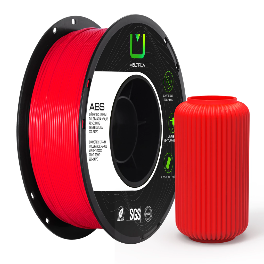 Foto de Filamento – ABS – Vermelho – Multfila – 1kg