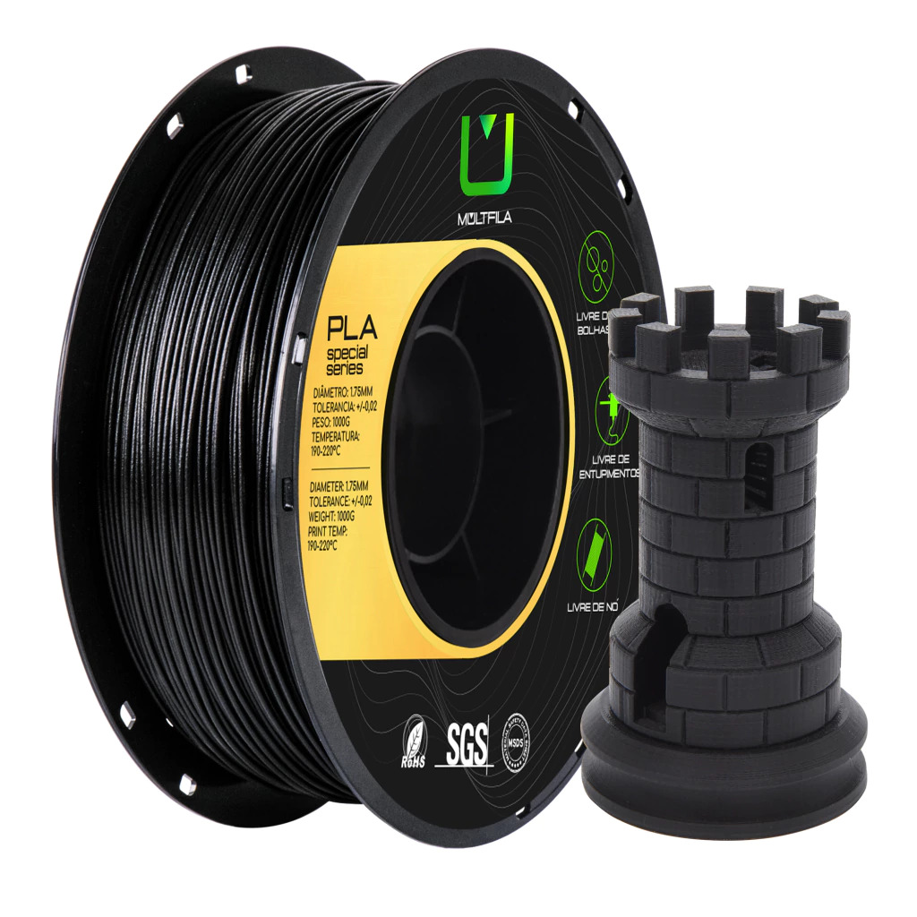 Foto de Filamento – PLA – Fibra de Carbono – Multfila – 1kg