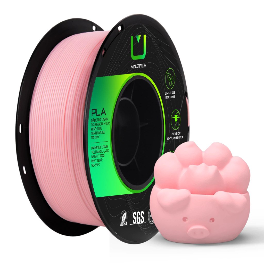 Foto de Filamento – PLA –Rosa Claro – Multfila – 1kg