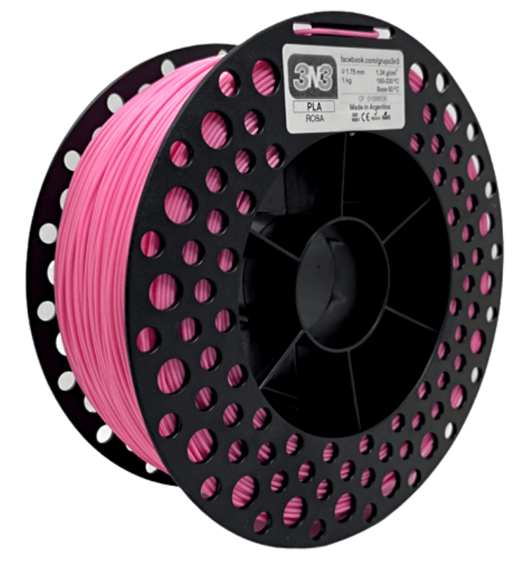 Foto de Filamento PLA – Rosa – 3N3 – 1.75mm – 1kg
