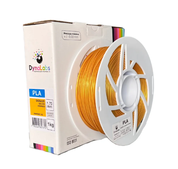 Foto de Filamento PLA Ingeo – Dourado – Dynalabs – 1.75mm – 1kg
