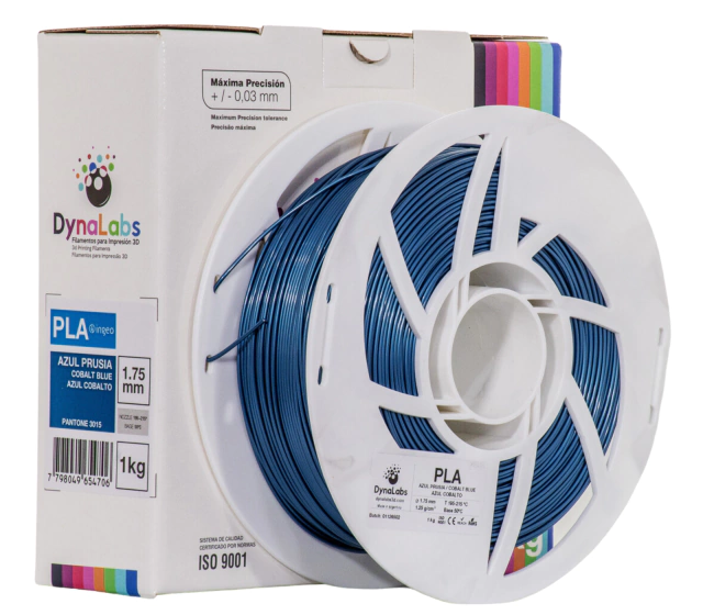 Foto de Filamento PLA Ingeo – Azul Cobalto – Dynalabs – 1.75mm – 1kg