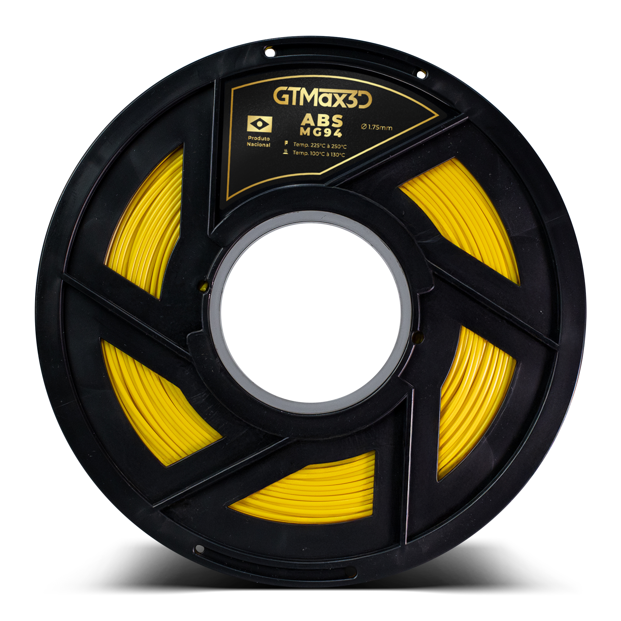 Foto de Filamento ABS – Amarelo – Premium MG94 – GTMax 3D – 1KG