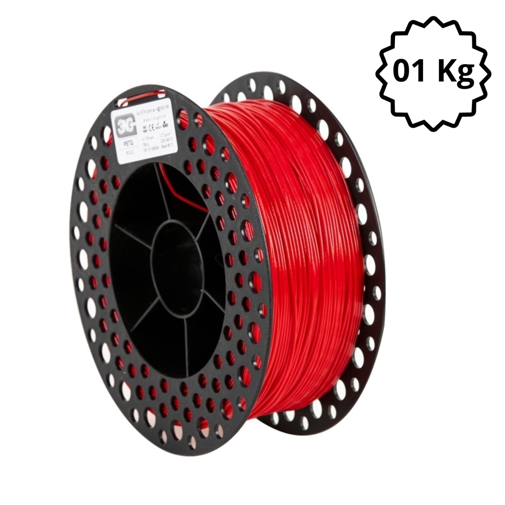 Foto de Filamento PETG – Vermelho – 3N3  – 1.75mm - 1Kg