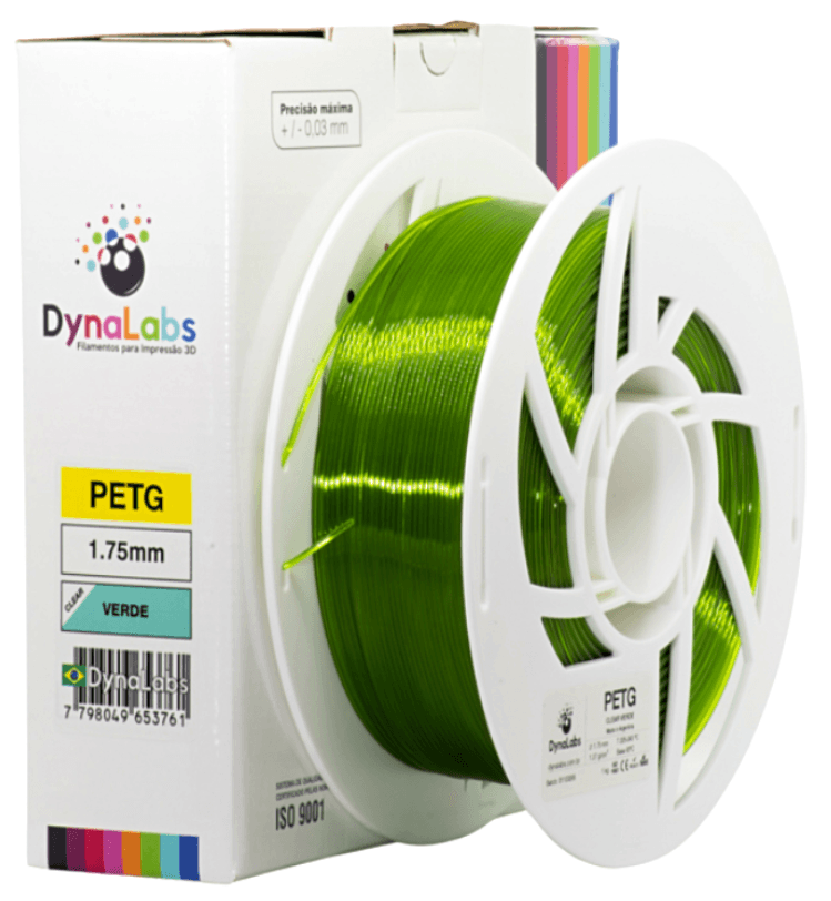 Foto de Filamento PETG – Verde Clear – Dynalabs – 1.75mm – 1kg