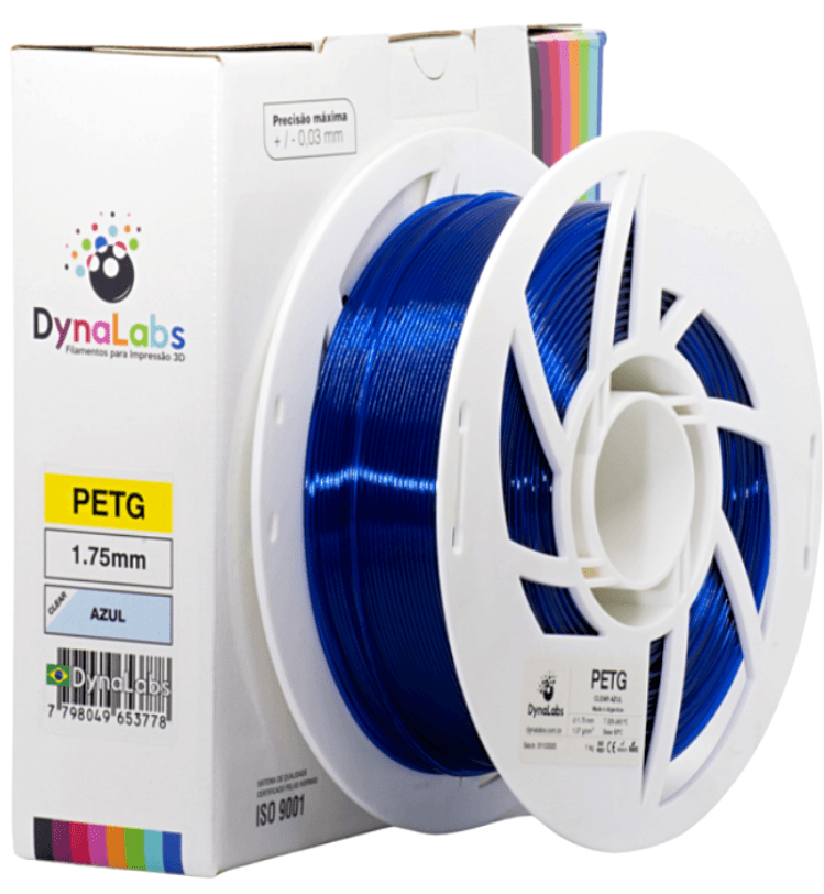 Foto de Filamento PETG - Azul Clear - Dynalabs - 1.75mm - 1kg