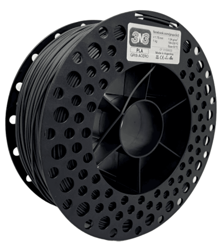 Foto de Filamento PLA – Cinza Escuro – 3N3 – 1.75mm – 1kg