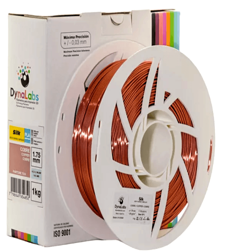 Foto de Filamento PLA SILK – Cobre – Dynalabs – 1.75mm – 1kg