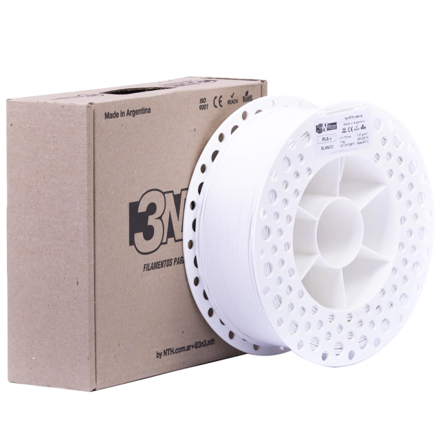 Foto de Filamento PLA+ Matte – Fosco – Branco – 1.75mm – 1Kg – 3NMax