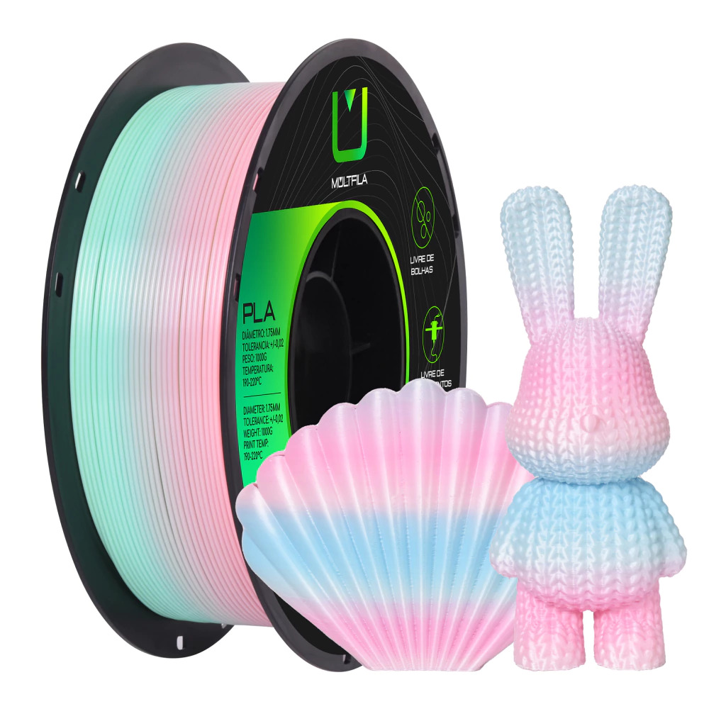 Foto de Filamento – PLA – Silk – Rainbow 2 – Multfila – 1kg