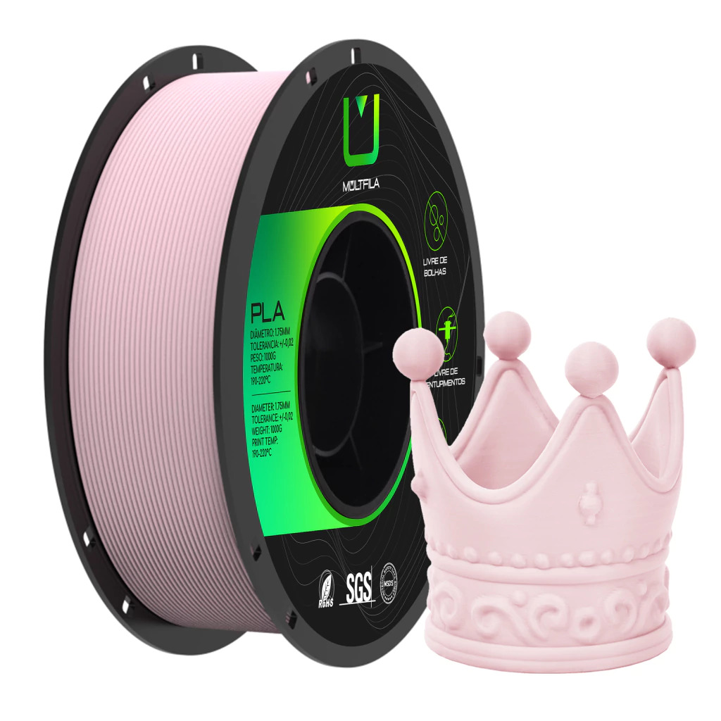 Foto de Filamento – PLA – Matte Rosa Claro – Multfila – 1kg