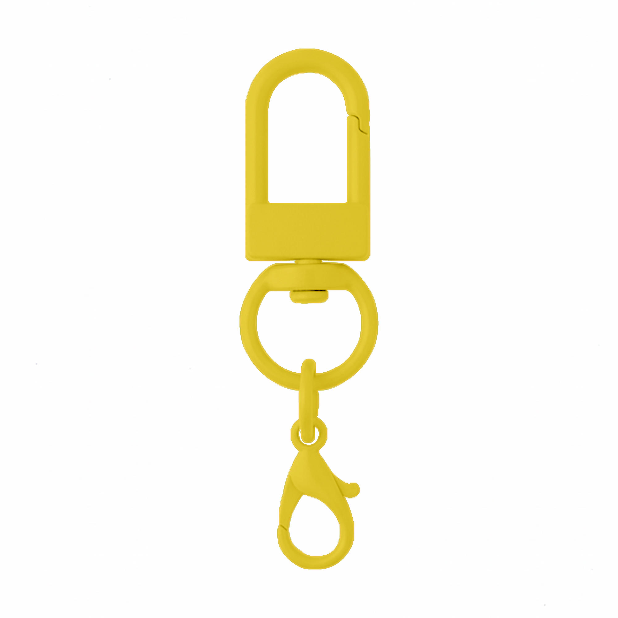 Foto de Kit 100 Chaveiro Gancho Duplo Giratório Amarelo