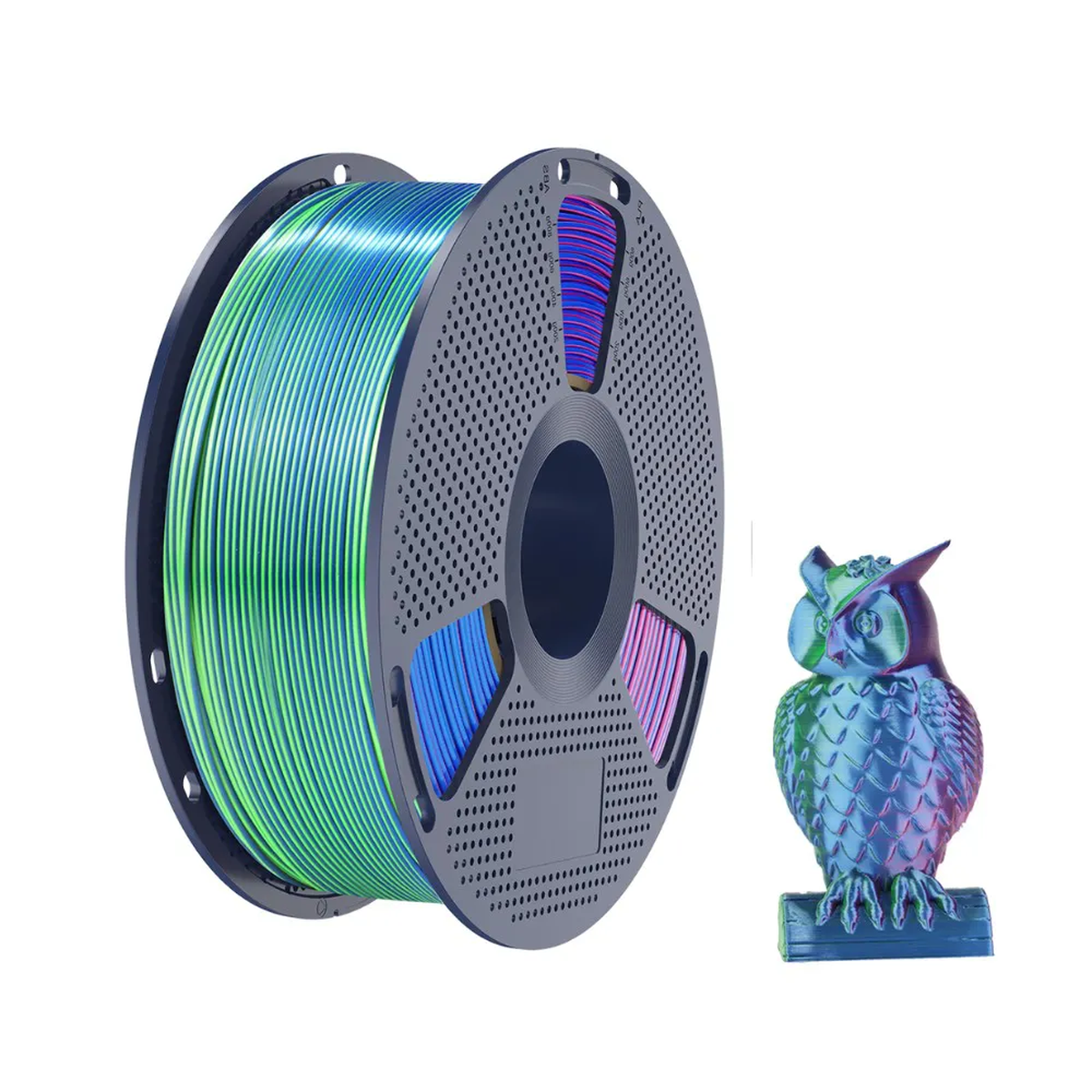 Foto de Filamento - Silk PLA Plus - Three Colors - Azul/ Verde/ Roxo - Sunlu - 1kg