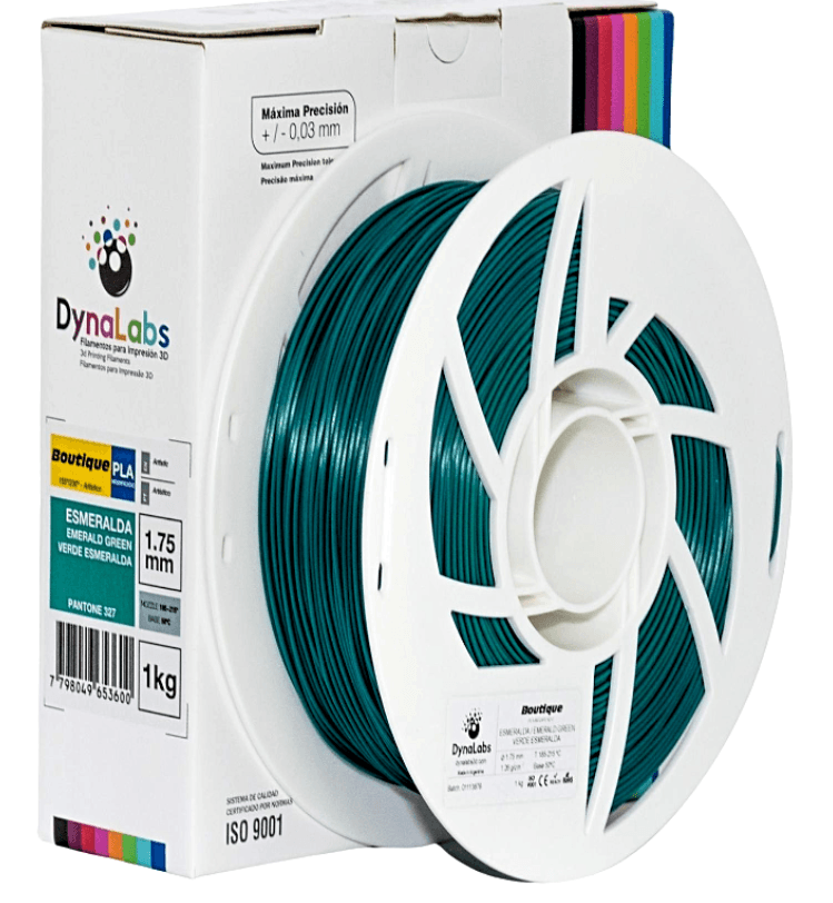 Foto de Filamento PLA Boutique – Verde Esmeralda– Dynalabs – 1.75mm – 1kg