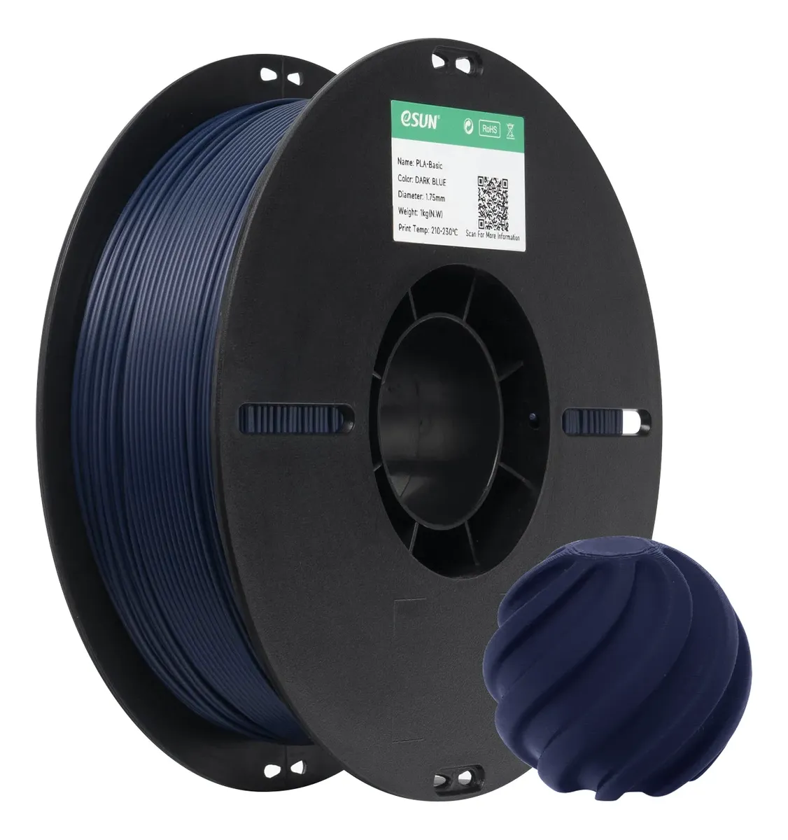 Foto de Filamento PLA Basic - Azul Escuro- 1,75mm - 1Kg - eSun