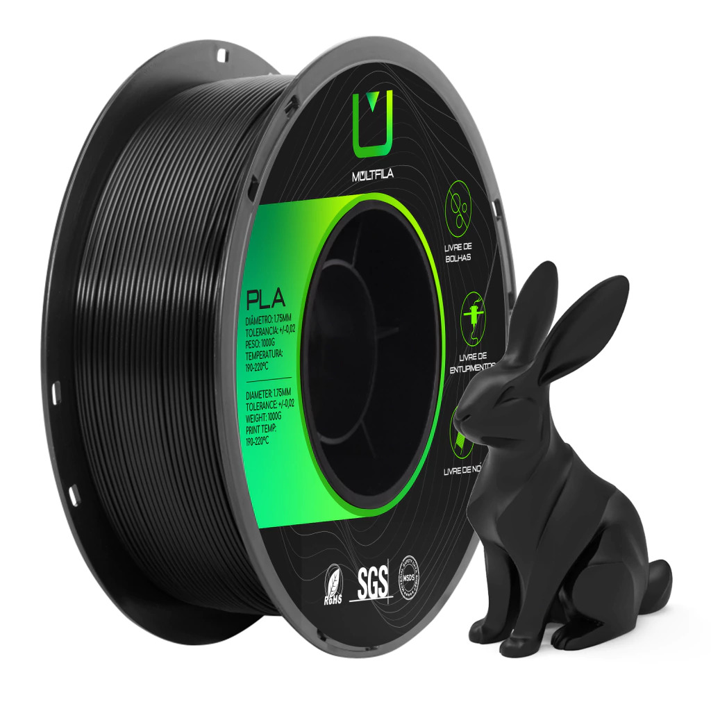 Foto de Filamento – PLA – Preto – Multfila – 1kg