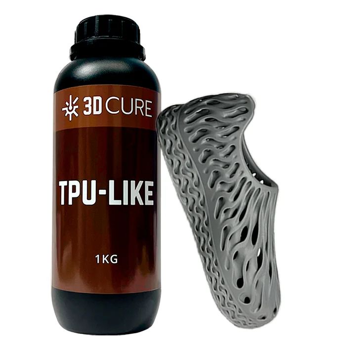 Foto de Resina TPU-Like Cinza Claro - 1Kg - 3D Cure