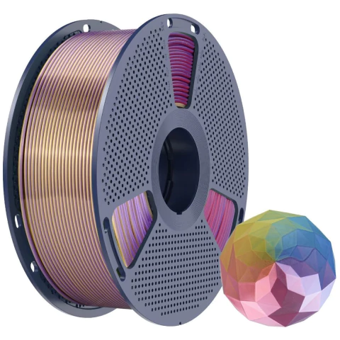 Foto de Filamento - Silk PLA Plus - Four Colors - Dourado/ Roxo/ Vermelho/ Azul - Sunlu - 1kg