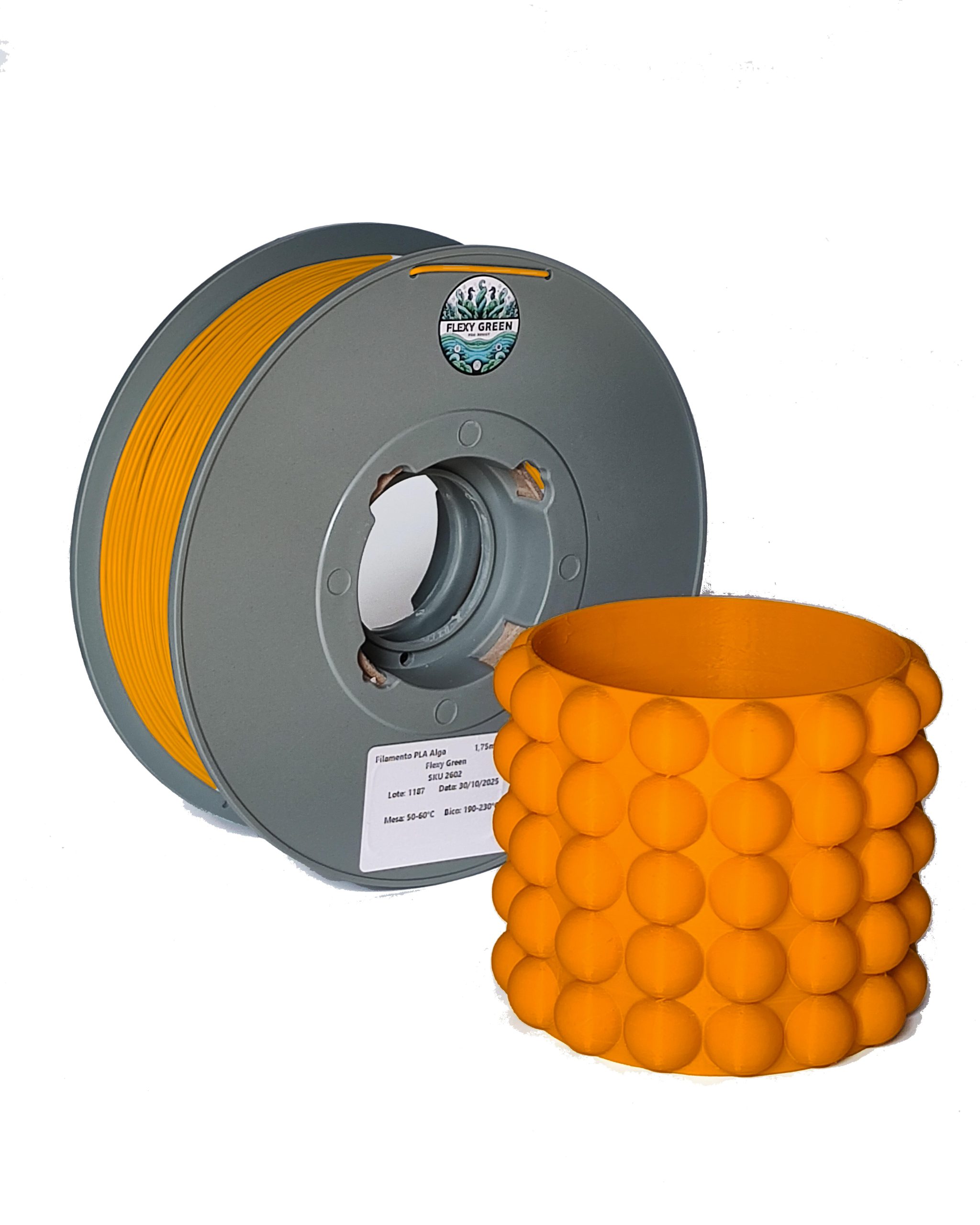 Foto de Filamento – PLA – Laranja – Flexy Green