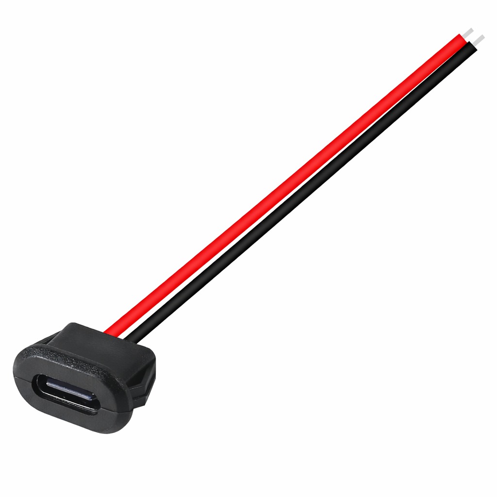 Foto de Kit 10 Conector USB Tipo C 2-Fios Preto 15x8mm