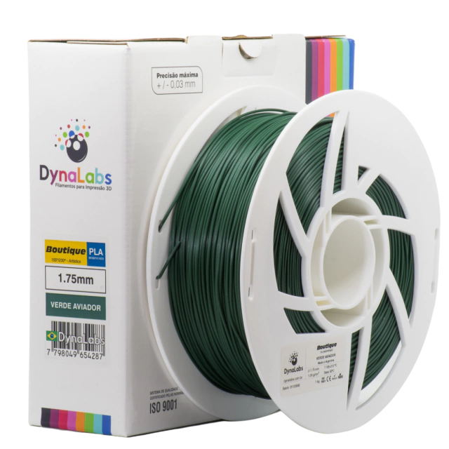 Foto de Filamento PLA Boutique – Verde Aviador – Dynalabs – 1.75mm – 1kg