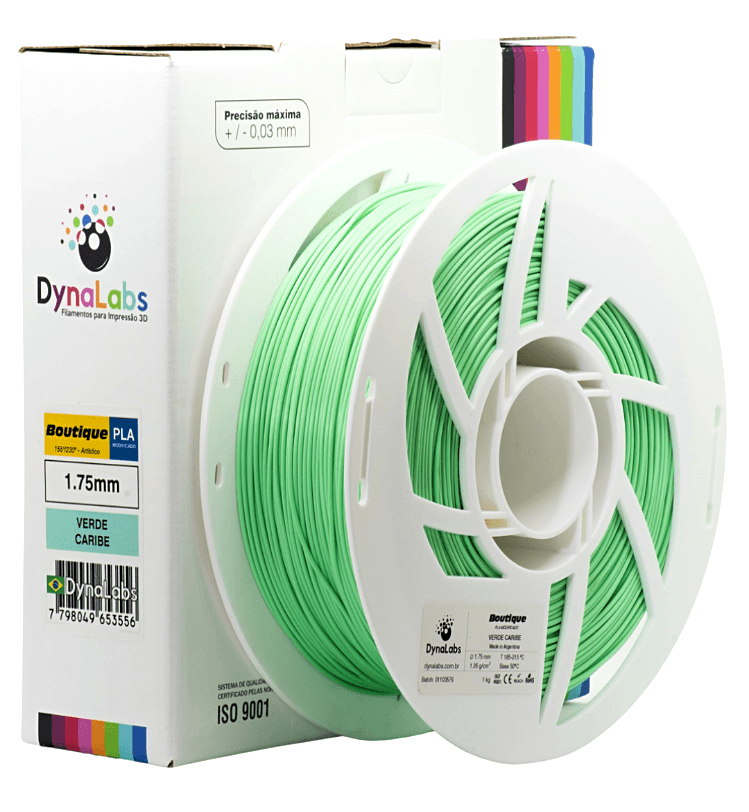 Foto de Filamento PLA Boutique - Verde Caribe - Dynalabs - 1.75mm - 1kg