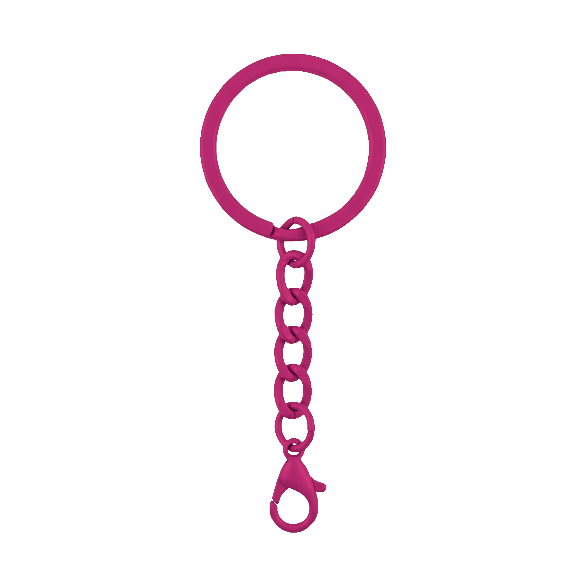 Foto de Kit 100 Chaveiro Gancho Argola Simples Rosa Escuro