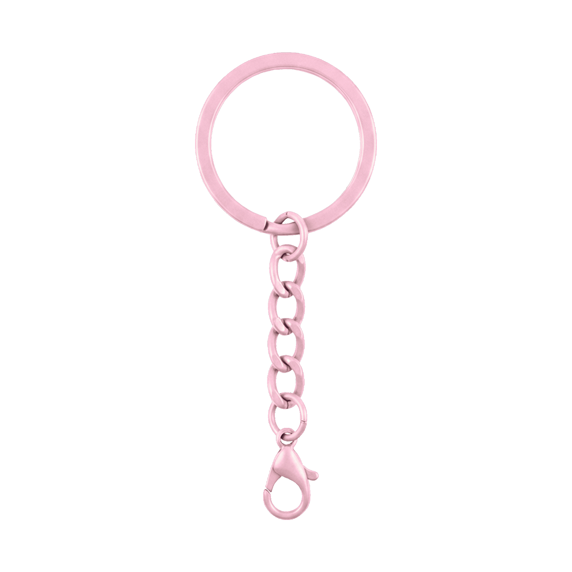 Foto de Kit 100 Chaveiro Gancho Argola Simples Rosa Claro