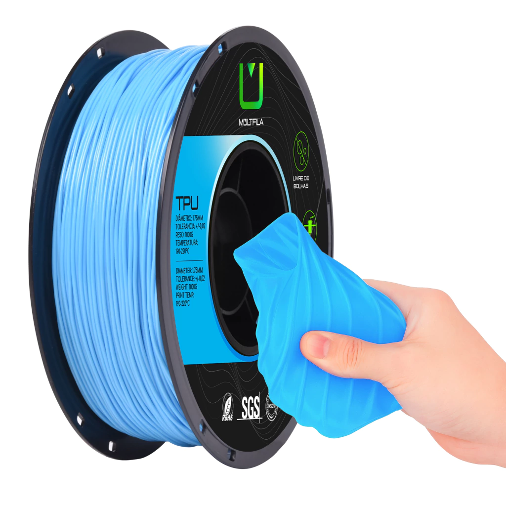Foto de Filamento – Tpu – Azul – Multfila – 1kg