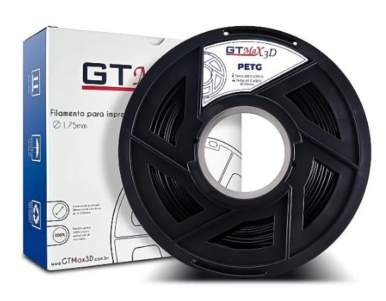 Foto de Filamento PETG - Preto - PETG  - GTMax 3D - 1.75 mm - 1 KG