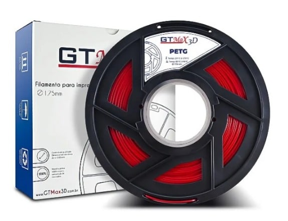 Foto de Filamento PETG - Vermelho - PETG  - GTMax 3D - 1.75 mm - 1 KG