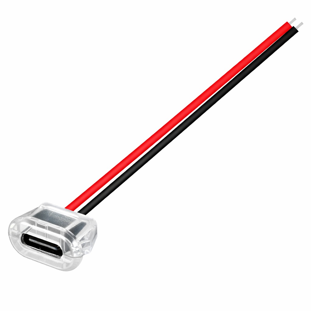 Foto de Kit 10 Conector USB Tipo C 2-Fios Transparente 15x8mm