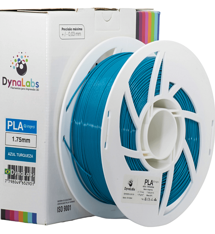 Foto de Filamento PLA Ingeo – Azul Turquesa – Dynalabs – 1.75mm – 1kg