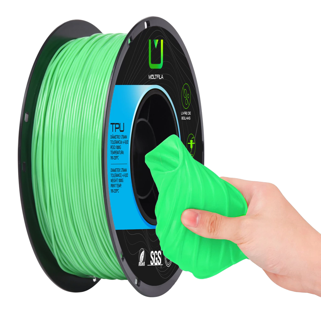 Foto de Filamento – Tpu – Verde – Multfila – 1kg