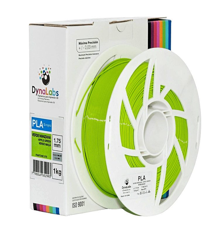 Foto de Filamento PLA Ingeo – Verde Maçã – Dynalabs – 1.75mm – 1kg