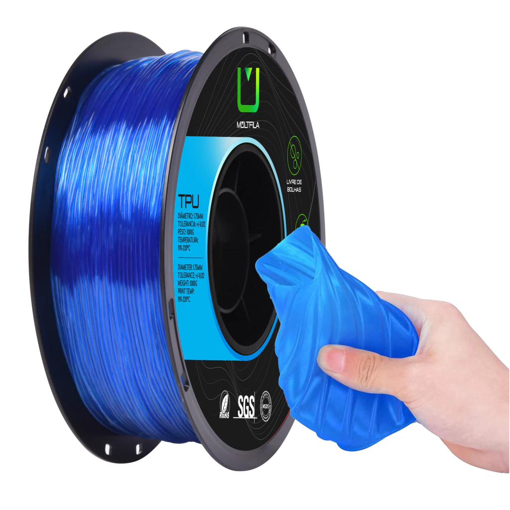Foto de Filamento – Tpu – Azul Translucido– Multfila – 1kg