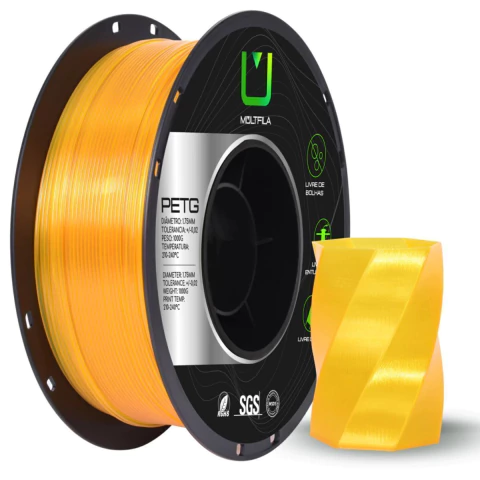 Foto de Filamento - Petg - Amarelo Transparente - Multfila - 1 kg