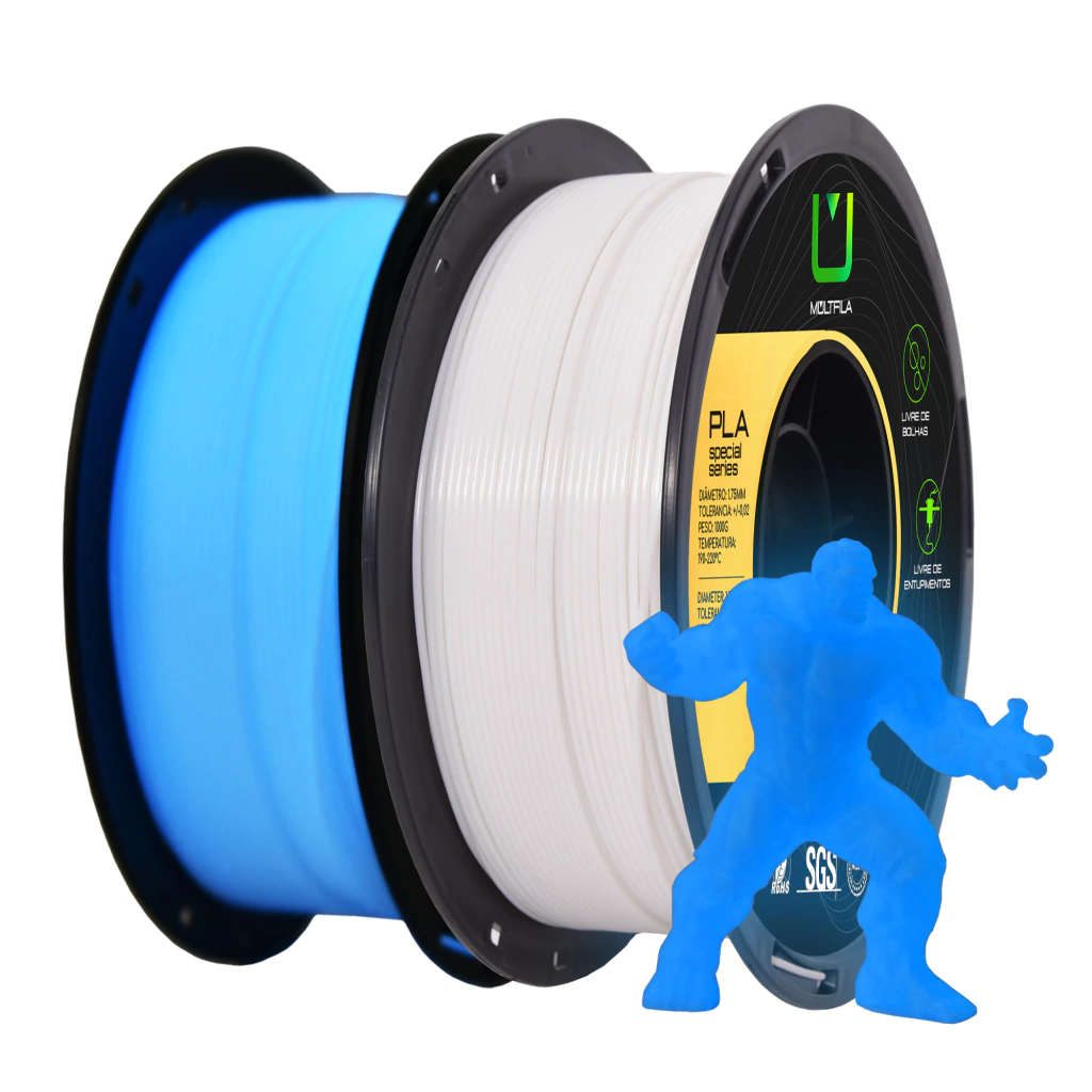 Foto de Filamento – PLA – Azul Luminoso – Multfila – 1kg