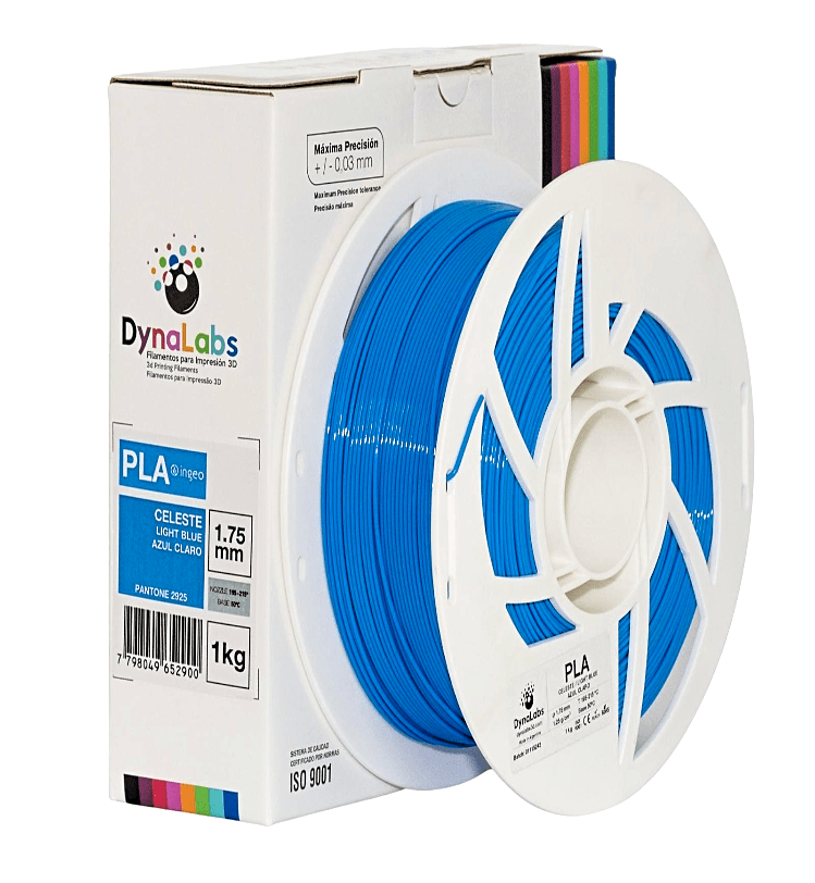 Foto de Filamento PLA Ingeo - Azul Celeste - Dynalabs - 1.75mm - 1kg