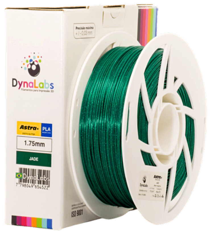 Foto de Filamento PLA ASTRA GLITTER - Jade - DynaLabs - 1.75mm - 1kg