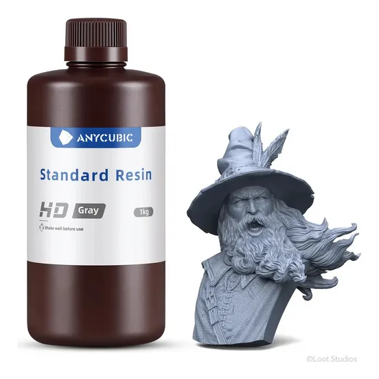 Foto de Resina para impressão 3D – Standard HD – Cinza – 1kg – Anycubic