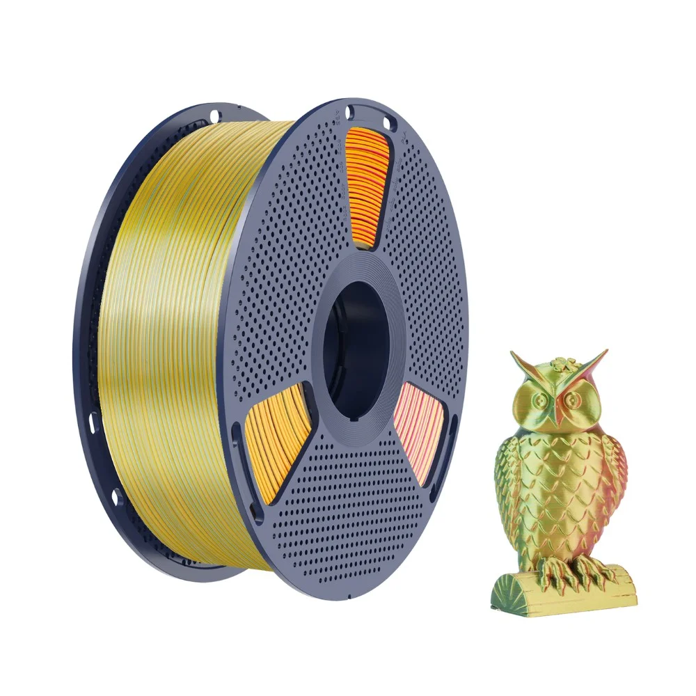 Foto de Filamento - Silk PLA Plus - Three Colors - Vermelho/ Amarelo/ Verde - Sunlu - 1kg