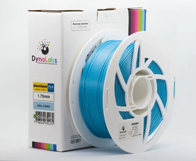 Foto de Filamento PLA Boutique - Azul Ciano - Dynalabs - 1.75mm - 1kg