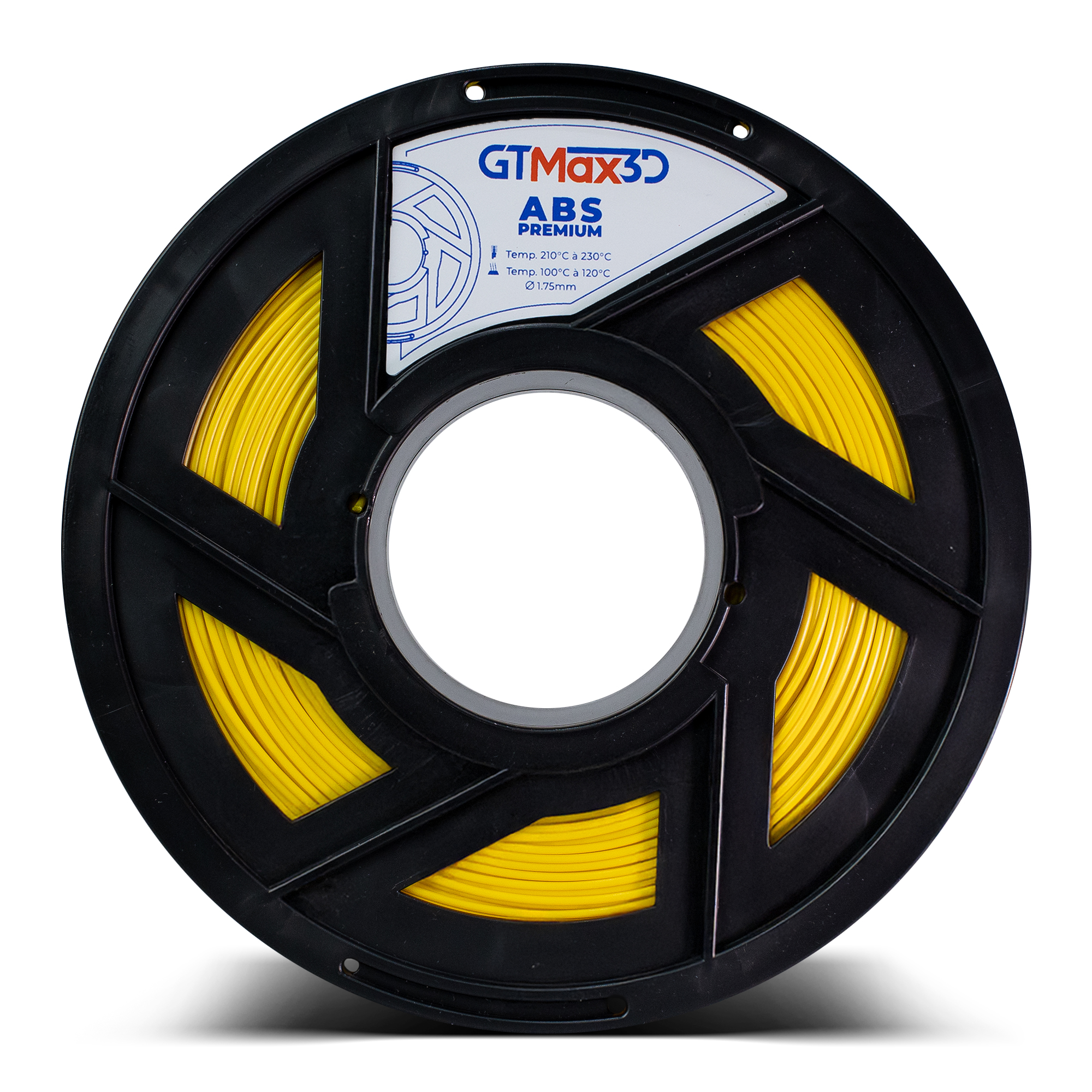 Foto de Filamento ABS – Amarelo – Premium – GTMax 3D – 1kg