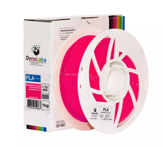 Foto de Filamento PLA Ingeo – Magenta Fluo – Dynalabs – 1.75mm – 1kg